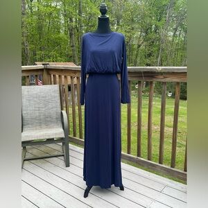 GO COUTURE Blue Long Sleeve Maxi Dress NWT - MEDIUM